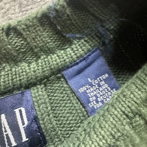 VTG Gap Pullover Knitted Sweater Men's L Multi-color Cotton Blend Y2K Thrashed - Picture 11 of 11